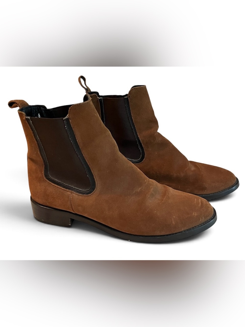Thursday Boot Co. Duchess Chelsea Brown Suede Ankle Booties Boho Gorpcore Sz 10.